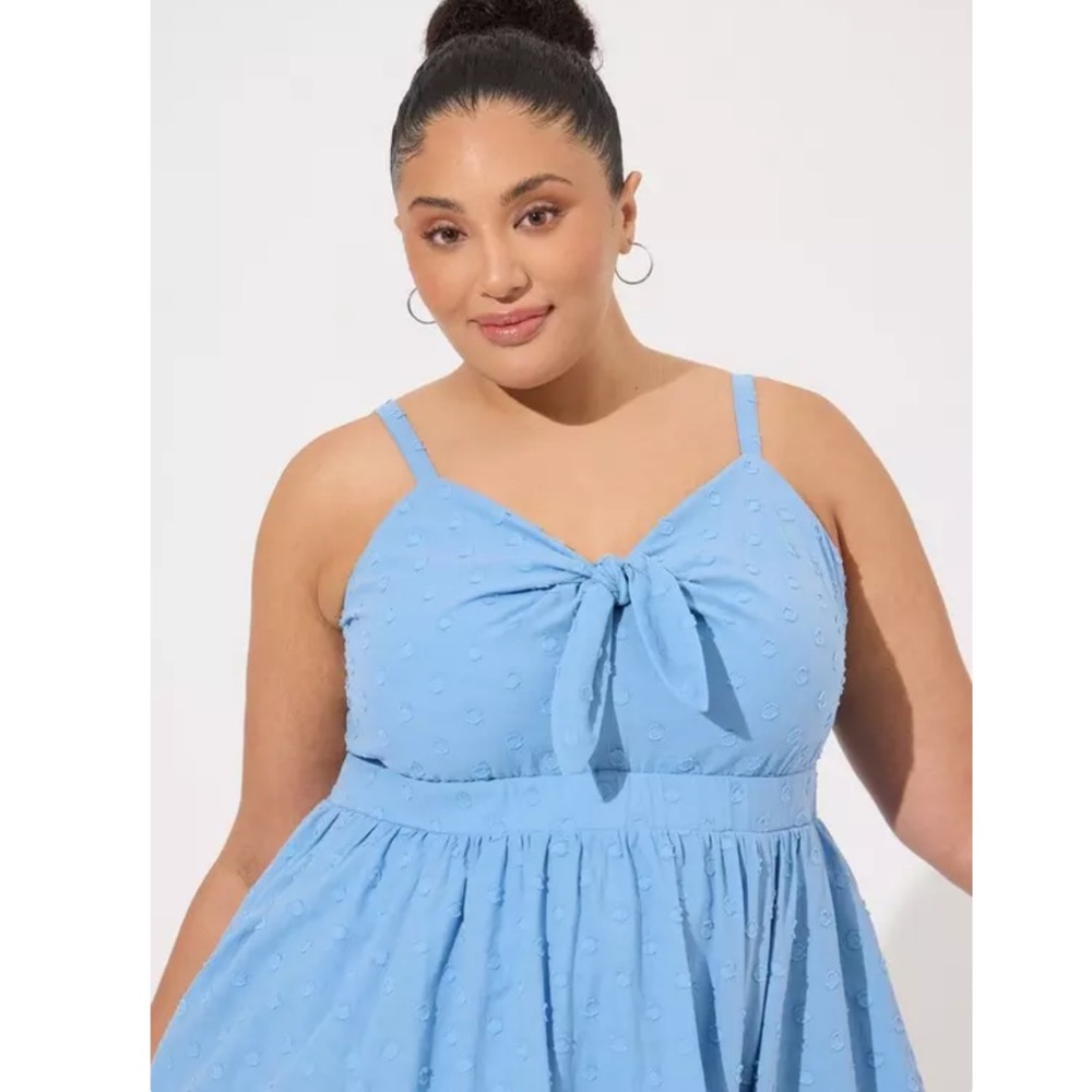 Torrid Light Blue Smocked Top - Picture 3 of 6